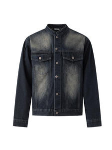 Ensemble tendance : Veste en jean à col rétro et jean ample à jambes larges pour homme – Collection Printemps-Automne - Product Image 3