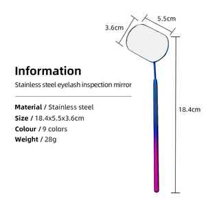 อุปกรณ์ต่อขนตาแบบกำหนดเอง กระจกตรวจสอบขนตาแบบพกพา ทำจากสแตนเลสทรงสี่เหลี่ยม พร้อมสีที่กำหนดเองได้ - Product Image 5