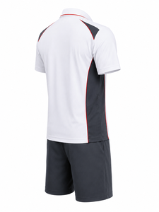 Conjunto Deportivo de Polo para Hombre 4FORCE, Color Blanco y Gris, Secado Rápido, para Verano, con Logotipo Frontal, Camiseta Polo y Pantalones Cortos - Product Image 3