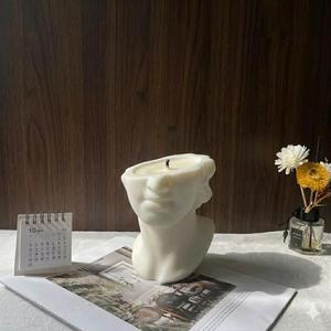 Creative Roman Sculpture <b>Candle</b> Scented Decorative Pillar <b>Candle</b> Abstract Face Statue <b>Candle</b> Luxury Art <b>Candle</b> for Home Decor - Product Image 1
