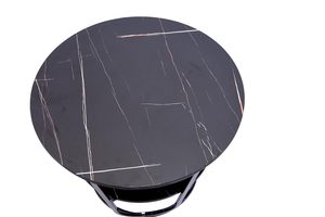 Mesa de Centro Moderna Negra con Estante de Almacenamiento |   Mesa de Centro Redonda para Sala de Estar y Decoración del Hogar |   Elegante Marco Metálico - Product Image 3