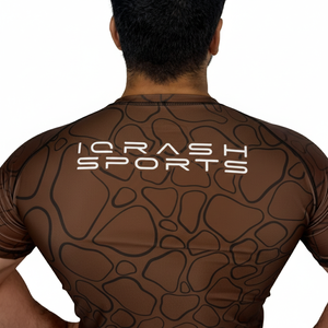 เสื้อแรชการ์ดแขนสั้นสำหรับวิ่งออกกำลังกายและเล่นกีฬา ผลิตตามสั่งขายส่ง แห้งเร็ว ผลิตจากโพลีเอสเตอร์ สำหรับผู้ชาย - Product Image 2