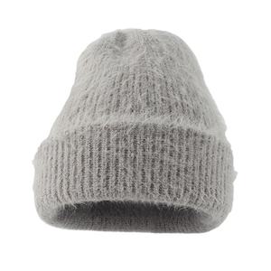 Comprar diseño simple al por mayor logotipo personalizado bordado liso en blanco color invierno puños de punto de gran tamaño gorros cálidos sombreros 2025 - Product Image 2