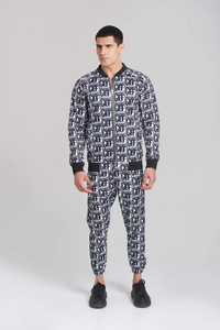 Unisex Full Length Windproof Polyester Fleece Printed Tracksuit Drawstring Closure Side Pockets Casual Paisley Pattern <b>Hooded</b> - Product Image 2