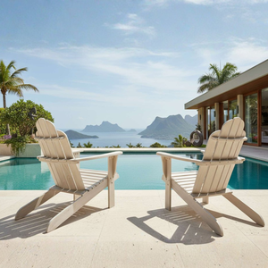 Sillas de Jardín de Estilo Costero, Muebles de Patio de Madera Resistente para Uso Junto a la Piscina de una Villa - Product Image 1