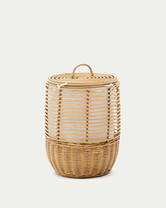 Tall Wicker Rattan Laundry <b>Hamper</b> With Cover Home Organization <b>Basket</b> <b>Hamper</b> Rustic Style - Product Image 2
