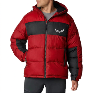 Chaqueta con Capucha para Hombre, Color Verde Oliva y Negro, Resistente al Viento, con Logotipo Bordado, Abrigo Informal de Invierno - Product Image 3