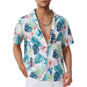 Camisas Hawaianas para Hombre de Manga Corta con Cuello en V, Transpirables, de Secado Rápido, Ecológicas, Personalizables y de Doble Botonadura, en Oferta - Product Image 2