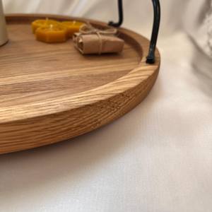 Bandeja de madera rústica con resina epoxi verde aguamarina y conchas marinas, regalo para amantes del océano - Product Image 5