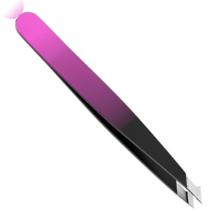 Pinzas Profesionales para Cejas de Acero Inoxidable con Punta Inclinada, Bajo MOQ, Logotipo Personalizado, Pinzas Reutilizables para Depilación de Cejas con Degradado - Product Image 5