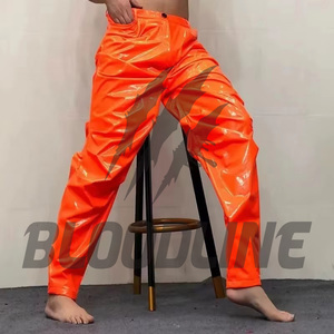 Pantalon large en cuir noir pour moto, unisexe adulte toutes saisons, avec ceinture - Product Image 4