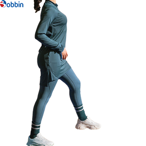 High Quality Hot Selling Comfortable Gym Sportswear Women <b>Set</b> High Stretch Thumb Hole Leggings Muslim Tracksuit Outfit - Product Image 3