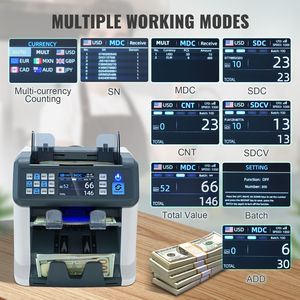 Máquina Contadora de Dinero Multidivisa con Clasificación Automática de Billetes, 2CIS, SN, UV, IR, MG, DD, Pantalla LED, Función CIS, Detección de Billetes Falsos - Product Image 3