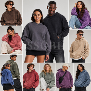Sudadera con Capucha Extra Grande para Hombre, 100% Algodón, Lavado Ácido, Felpa Francesa de 400 g/m², Seis Estaciones, Fabricada en Bangladesh - Product Image 1