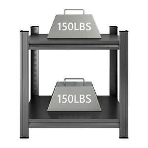 Scaffale Divisorio Regolabile a 2 Livelli in Metallo Nero, Libreria Verticale per Ufficio, Montaggio Richiesto - Product Image 5