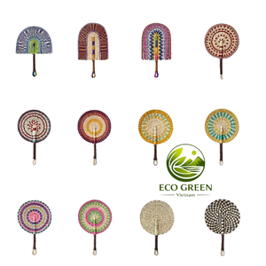 Éventail en jonc de mer durable, multicolore, de forme ovale ou ronde, tissé à la main, pour la décoration intérieure, les stations balnéaires et comme cadeau - Product Image 5