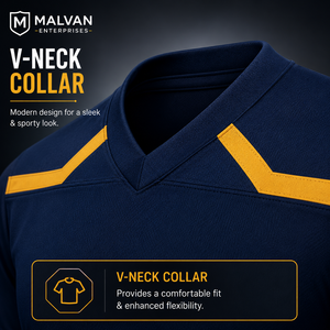 Camiseta de Fútbol Azul Marino para Hombre, Número 1, Cuello en V, Manga Corta, Poliéster que Absorbe la Humedad, Ropa Deportiva de Equipo - Product Image 2
