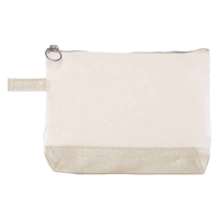 2024 personnalisable dame voyage organisateur Simple imprimé noir uni coton toile maquillage étui à la mode fermeture éclair cosmétiques sac