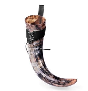 Cuerno Vikingo Tradicional de la Mitología Nórdica, Cuerno para Beber Hecho a Mano y Pulido con Soporte de Cuero, Taza Medieval, Auténtico Cuerno Vikingo Nórdico - Product Image 4