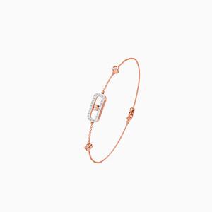 A Dainty 0.28 Ct Lab Grown Diamond Move Classic Pave Bracelet In 9K Yellow White And Rose <b>Gold</b> - Product Image 1