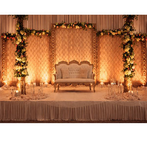 Décoration de scène scintillante avec murs de bougies, décoration murale de bougies pour scène de mariage anglais, mur de bougies en fleurs, prix d'usine USA - Product Image 1