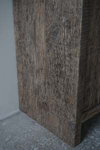 Buffet rustique en chêne brossé, armoire à trois portes, console de rangement en bois de récupération vintage, meuble de ferme, décoration intérieure - Product Image 5