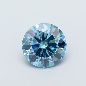 Diamant CVD créé en laboratoire, taille ronde, couleur bleu vif fantaisie, clarté VS1, polissage excellent, qualité supérieure, pierre non montée pour bague. - Product Image 1