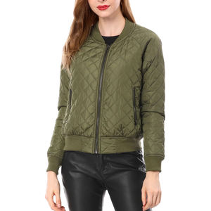 <b>Women's</b> Stand Collar Zip up Full Sleeves Bomber Quilted Jacket <b>Top</b> Design Good Quality <b>Women</b> Best Design Jacket - Product Image 6