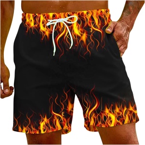 Short de bain décontracté pour homme, imprimé flamme, taille mi-haute, imperméable, coupe-vent, séchage rapide, respirant - Product Image 6