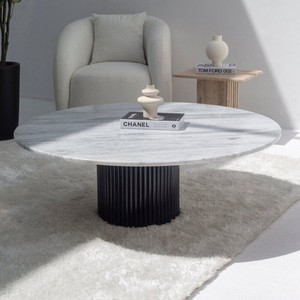 Mesa de Centro Vandana Zenova Lunaris Bianco Joya con Cuatro Opciones de Color de Base para Decoración Moderna - Product Image 4