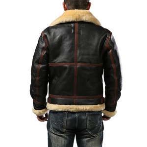 Veste en cuir véritable pour homme, design de mode de haute qualité, nouvelle arrivée, fourrure de mouton, qualité supérieure, vente en gros OEM - Product Image 4