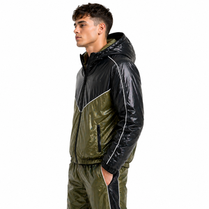 เสื้อแจ็คเก็ตกันลมไนลอนปักโลโก้ตามสั่งสำหรับผู้ชาย มีฮู้ด ซิปหน้า น้ำหนักเบา สวมใส่สบาย เหมาะสำหรับเดินป่า แฟชั่นสตรีทแวร์ รับผลิตแบบ OEM เสื้อแจ็คเก็ตผู้ชาย สไตล์อเมริกัน - Product Image 3