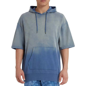 High Quality Hoodie 100% Cotton Pullover Muscle Fit <b>Short</b> <b>Sleeve</b> Men's <b>Hoodies</b> Yoga Gym Fitness Workout <b>Short</b> <b>Sleeve</b> <b>Hoodies</b> - Product Image 1