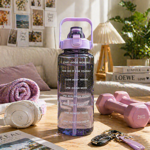 2000ml for Time Markers BPA-Free Leak-Proof <b>Plastic</b> Shaker for Fitness Gym Daily Hydration Eco-Friendly - Product Image 1