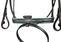 Bridon d'équitation en cuir écologique rembourré contrastant, fait main, avec nezier élastique, de haute qualité, taille personnalisable, du fabricant indien