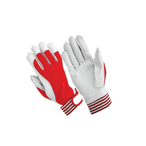 ถุงมือหนังสีแดงขาว สายรัดข้อมือยืดหยุ่น กันลื่น ป้องกันไฟฟ้าสถิต ป้องกันสารเคมี หนา 4 มิล ถุงมือป้องกันทั่วไป - Product Image 1