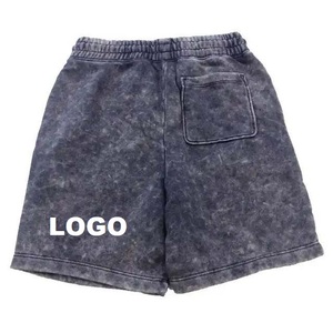 Nouvel Arrivage Short Homme Vintage Streetwear Personnalisable en Molleton Bouclette Polyester Élasthanne à Taille Élastique, Effet Délavé Acide et Délavé Soleil - Product Image 6