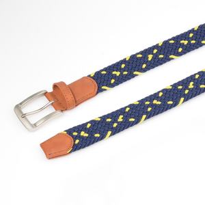 Ceinture en tissu tressé personnalisée en gros, unisexe, en coton extensible, élastique, pour le golf, réglable pour hommes et femmes - Product Image 3