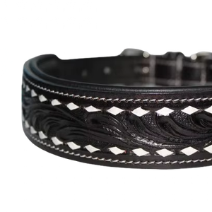 ปลอกคอสุนัขหนังแท้ทำมือแบบคลาสสิก ปรับขนาดได้ ทนทาน ขายส่งจำนวนมากจาก Divine International อินเดีย - Product Image 1