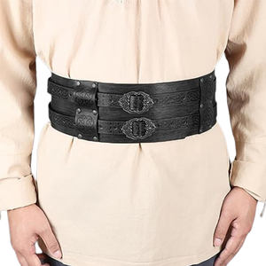 Nouvelle ceinture de guerrier classique à la mode, ajustable, en cuir véritable, robuste, pour costumes, vente en gros - Product Image 5