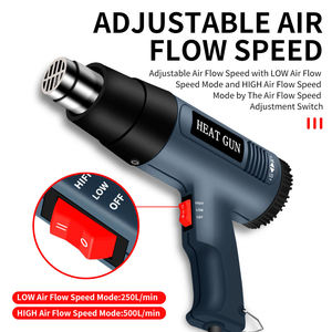 <span class=keywords><strong>Pistola</strong></span> <span class=keywords><strong>de</strong></span> <span class=keywords><strong>calor</strong></span> <span class=keywords><strong>de</strong></span> doble velocidad ajustable <span class=keywords><strong>de</strong></span> calentamiento rápido <span class=keywords><strong>de</strong></span> 2000W <span class=keywords><strong>con</strong></span> pantalla digital LCD para encoger cables <span class=keywords><strong>de</strong></span> doblado y pelado - Product Image 6