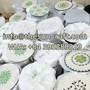 Tropical Boho Mother of Pearl Placemat Hand Inlaid Shell Charger for Summer Entertaining and Coastal Retreat - Product Image 3