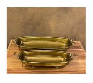 <b>Brass</b> Antique Chocolate Bowl With Handles And <b>Legs</b> Hotel Dinnerware Serving Bowl At Acceptable Prices - Product Image 1