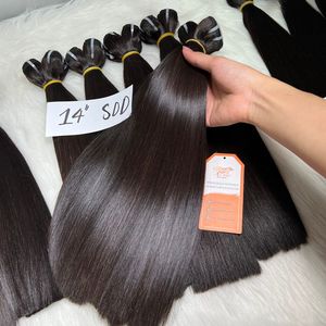 Prix de gros disponible Extensions de cheveux humains vietnamiens droits os noir à cuticule alignée - Product Image 3