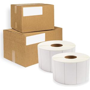 Etichette di spedizione autoadesive termiche dirette 4 \ "X 13 \" 12 \ "OD Core Pack 2700 rotoli per la spedizione di affrancatura stampa codice a barre vuoto - Product Image 1