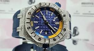 Reloj Cronógrafo de Lujo para Hombre con Esfera Redonda de Moissanita, Movimiento de Cuarzo con Diamantes, Estilo Ejecutivo, Cristal de Esfera, Joyería de Moda Hip Hop - Product Image 3