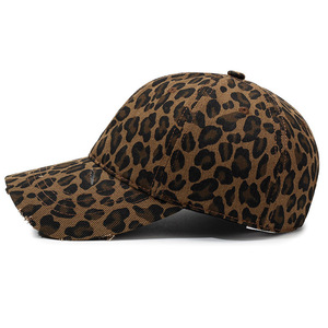 Unisex 5-panel Curved <b>Leopard</b> <b>Printed</b> Cotton Mesh Adjustable Baseball Cap CrissCross Ponytail Messy Bun Trucker <b>Hat</b> Spring - Product Image 2