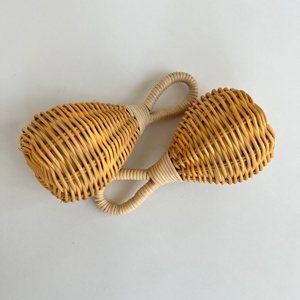 Juguetes de alta calidad hechos a mano para bebés recién nacidos, sonajero de ratán natural, mordedor para bebés recién nacidos. - Product Image 4