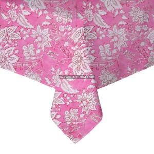 Hand Block Printed Cotton Traditional <b>Square</b> Dinning Table Cloth for Wedding Events Home Party and Home Decor - Product Image 3