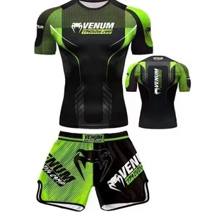 Ensemble de vêtements de sport pour hommes, femmes et enfants, t-shirt de gym, tenue d'entraînement de boxe, ensemble de vêtements de sport MMA, vêtements de fitness - Product Image 2